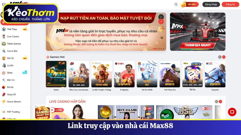 Link truy cập vào nhà cái Max88