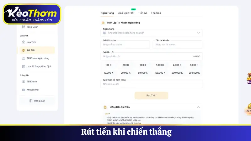 Rút tiền khi chiến thắng