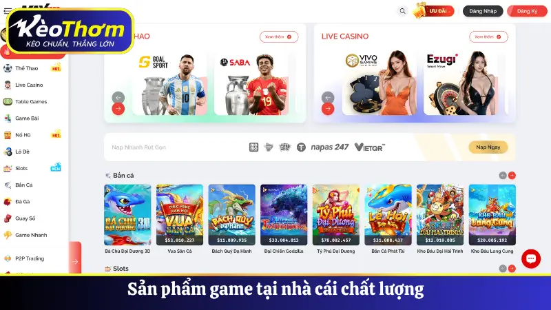 Sản phẩm game tại nhà cái chất lượng