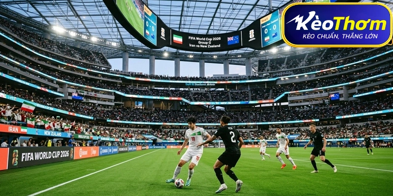 Sơ đồ chiến thuật 4-2-3-1 của Iran đối đầu với hệ thống phòng ngự lùi sâu 4-3-3 của New Zealand.