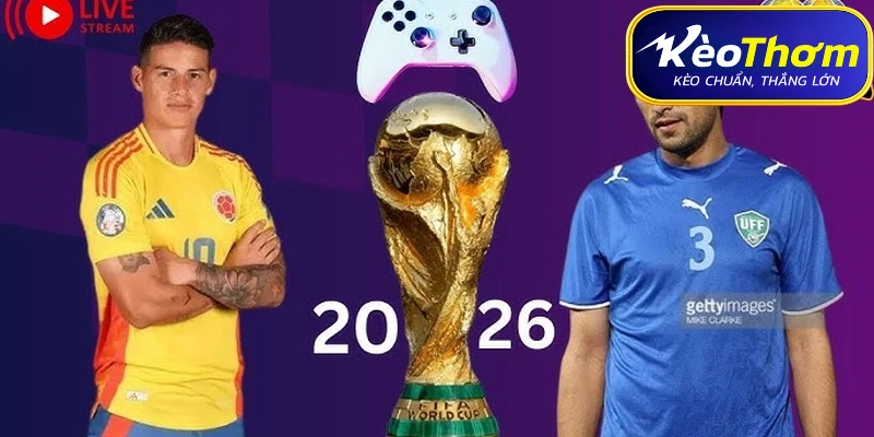 Thông tin trận đấu giữa Colombia và Uzbekistan tại bảng K World Cup 2026.